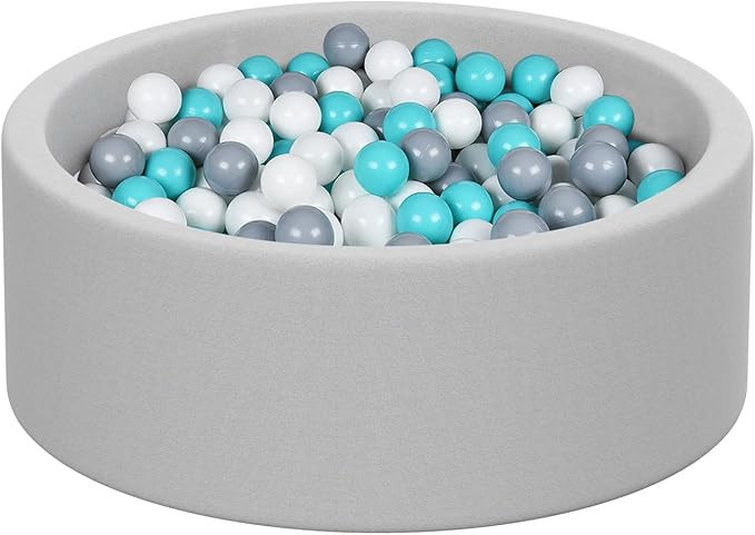 Ball Pit- Gray Ball Pit for Kids 36x11 with 200 Colored 2.2" Plastic Balls. Ball Pit for Toddlers... | Amazon (US)