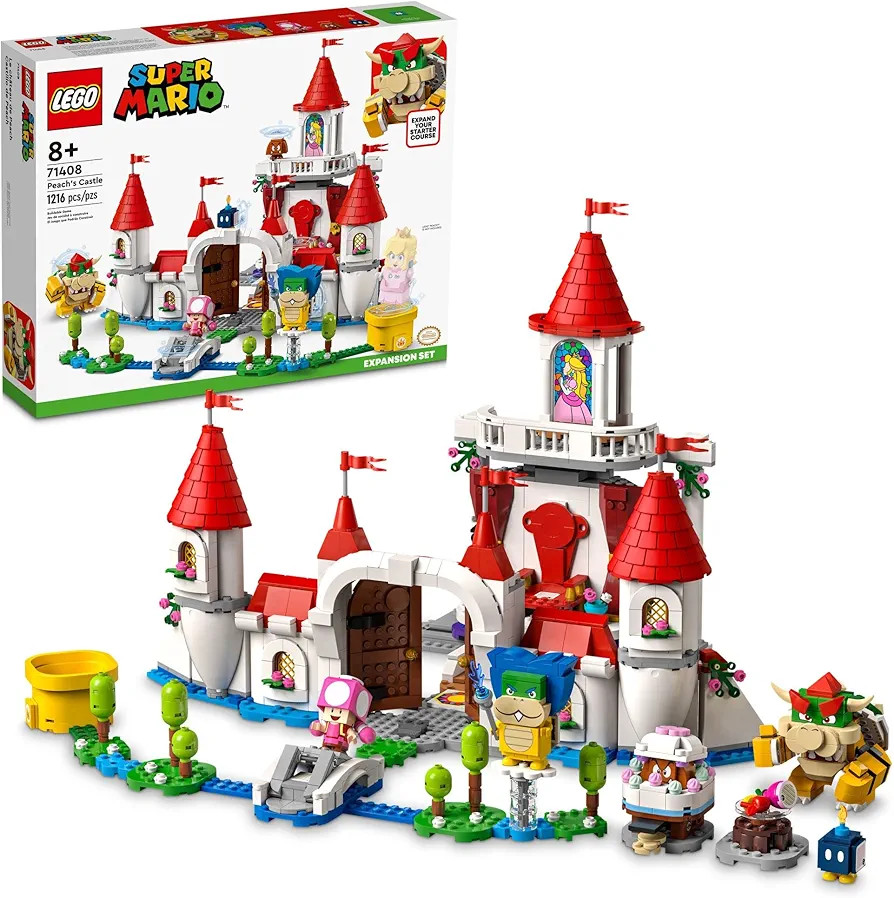 LEGO Super Mario Peach’s Castle Expansion Set 71408, Buildable Game Toy, Gifts for Kids Aged 8 Plus with Time Block Plus Bowser and Toadette Figures, to Combine with Starter Course | Amazon (US)