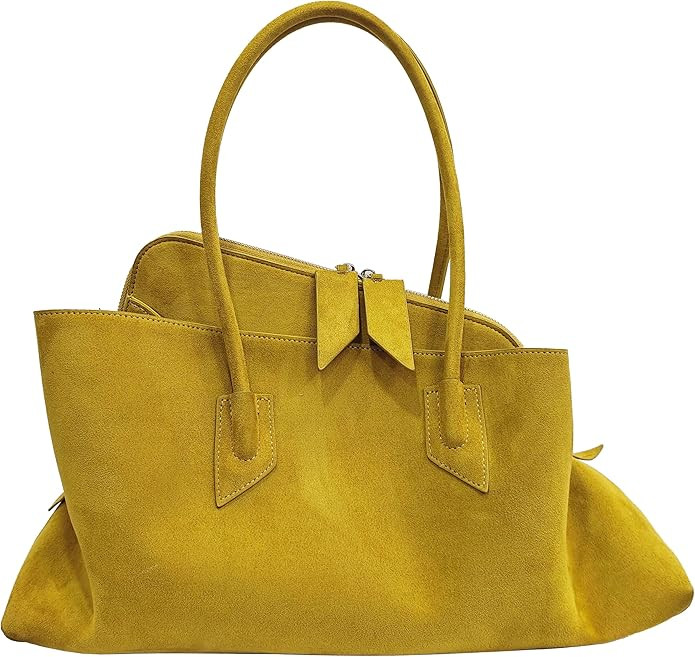 Bevel Edge Suede Large Tote for Women Suede Hobo Bags Retro Shoulder Handbags Purses for Work Tra... | Amazon (US)