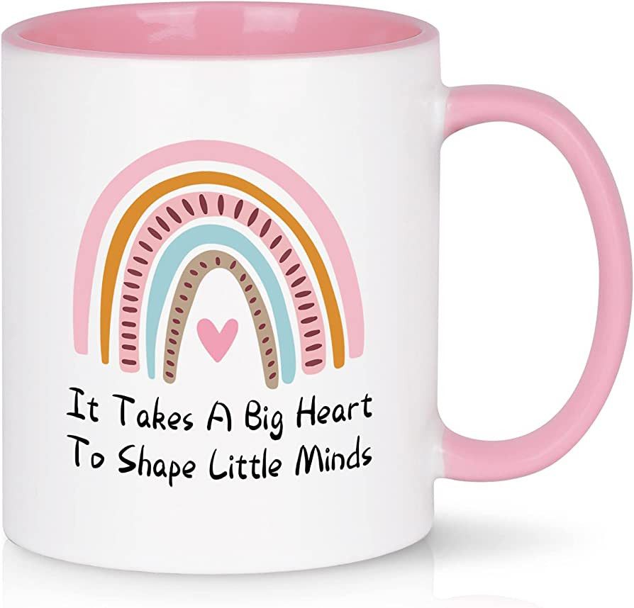 Cabtnca Teacher Gifts, It Takes A Big Heart To Shape Little Minds Mug, Teacher Gifts for Women, D... | Amazon (US)