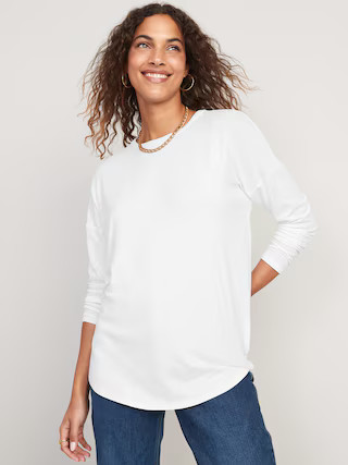 Long-Sleeve Luxe Tunic T-Shirt for Women | Old Navy (US)