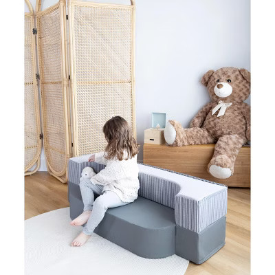 Coco Village - Transformable Vegan Leather Kid Sofa - Shades of Night | Target