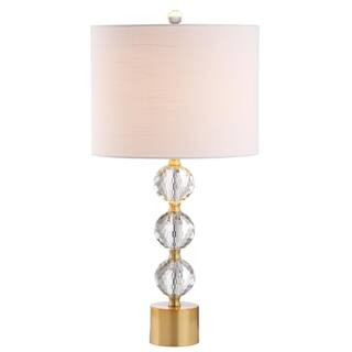JONATHAN Y Ashley 25.25 in. Crystal Table Lamp, Clear/Brass-JYL5017A - The Home Depot | The Home Depot