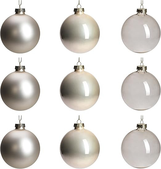 DN DECONATION Champagne Glass Christmas Ball Ornaments, 3.15” Hanging Christmas Baubles for Xma... | Amazon (US)