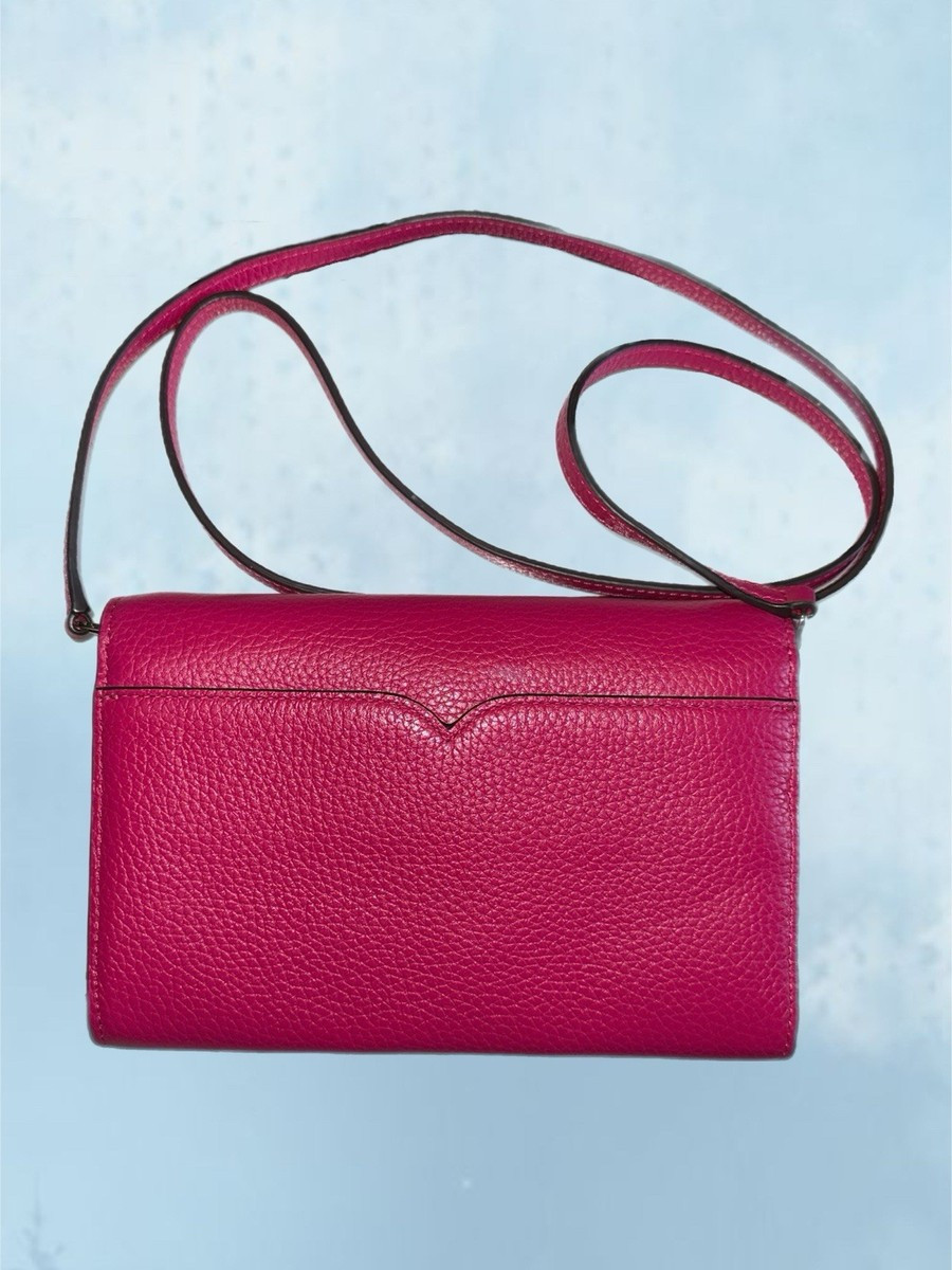 Kate Spade Harlow Wallet On String Hot Pink Leather Crossbody WLR00081 NWOT | eBay US