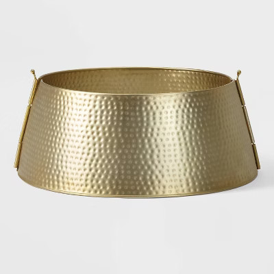 25in Metal Hammered Christmas Tree Collar Gold - Wondershop™ | Target