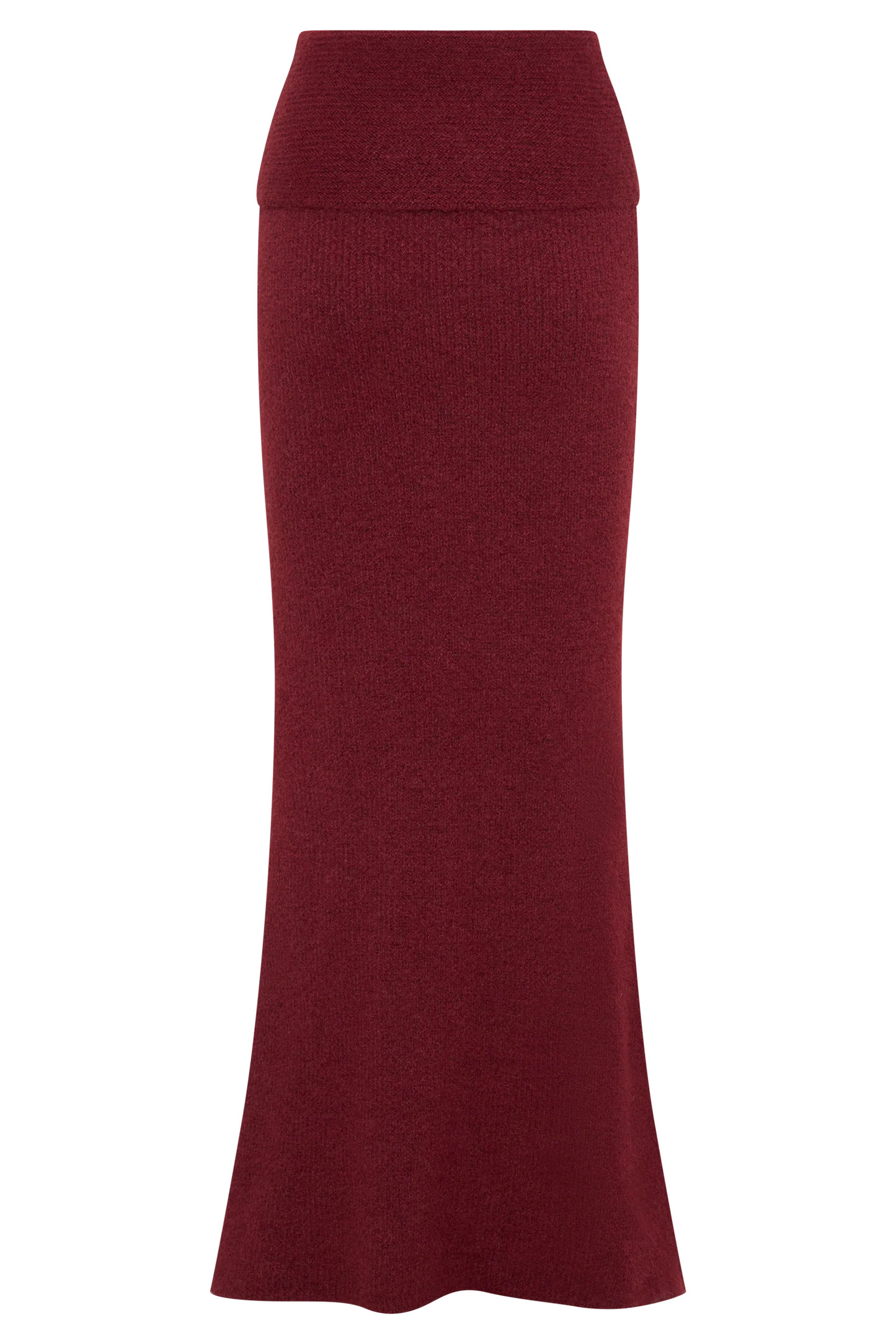 Charlotte Knit Maxi Skirt With Overlay - Merlot | MESHKI US