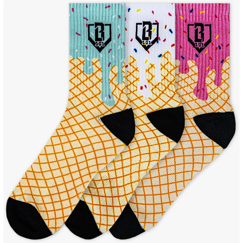 Baseball Lifestyle 101 Ice Cream Performance Socks 3-Pack | Academy Sports + Outdoors