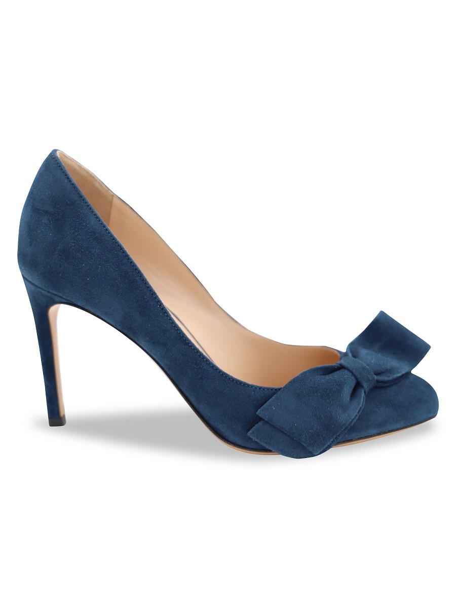 Valentino Garavani Women's Valentino Bow Pumps In Blue Velvet - Blue - Size 35.5 (5.5) | Saks Fifth Avenue OFF 5TH