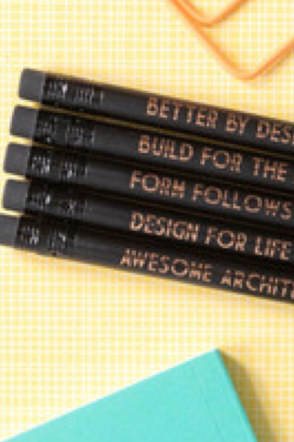 For the next history making building design, these funny architect pencils will do the job beautifully.


---- Product Details -----

* Five matte black pencils in the set printed with teacher Puns
* Puns include: Design for life, form follows function, awesome architect, build for the future, better by design
* HB #2 Pencils
* Made from the finest quality wood
* Lovingly hand foiled in our Surrey studio with copper foil
* Approximately 19cm long
* Matching coloured eraser
* Supplied sharpened on a graphic backing board in a cello sleeve.

We also offer a lovely clear plastic pencil pouch to keep your pencils looking fab and all together. The pouch has a handy hang tab and zip-lock type zipper to keep everything in it's place.

Our A6 gift cards are perfect if you'd like to send a message with your order. They're enclosed in a kraft envelope and sent with your order with your personal message.

---- Shipping ----
Pencils are dispatched within two working days of receiving the order. UK order are sent first class and international orders are sent international standard (delivery 5-7 WORKING days from the point of dispatch).
Shipping $25
Gift for architect, gift for architectural student, gift for interior designer, gift for interior design student 
.
.
.
.
.
.
.
.

.
.
.
.
.
.
.
.

.
.
.
.
.
.
.
.
#interiordesigner #interiordesigners #homedecor #architecture #architect #interiorarchitecture #designer #interiorlovers #architecturedesign #interiorstylist #interiordecor #interiorstyling #interiordecorating #julieannrachelle
#designstudent #designstudents #studentofarchitecture #studentarchitect #youngarchitects #youngarchitect #futurearchitect #studentarchitecture #designschool #studentdesign #julieannrachelle
#ltkstyletip #ltksalealert #ltkshoecrush #ltkfashion #ltkfamily #ltkbeauty #ltkitbag #ltkseasonal #ltkkids #ltktravel #ltkfit #ltkbump #ltkswim #ltkworkwear #ltkholiday #ltkfind #ltkfindsunder50 #ltkfindsunder100 #ltkgiftguide #ltkhalloween #ltkplussize #ltkvideo #ltkover40 #ltkxprime #ltkcon #ltkparties #julieannrachelle

#LTKworkwear #LTKmens #LTKGiftGuide