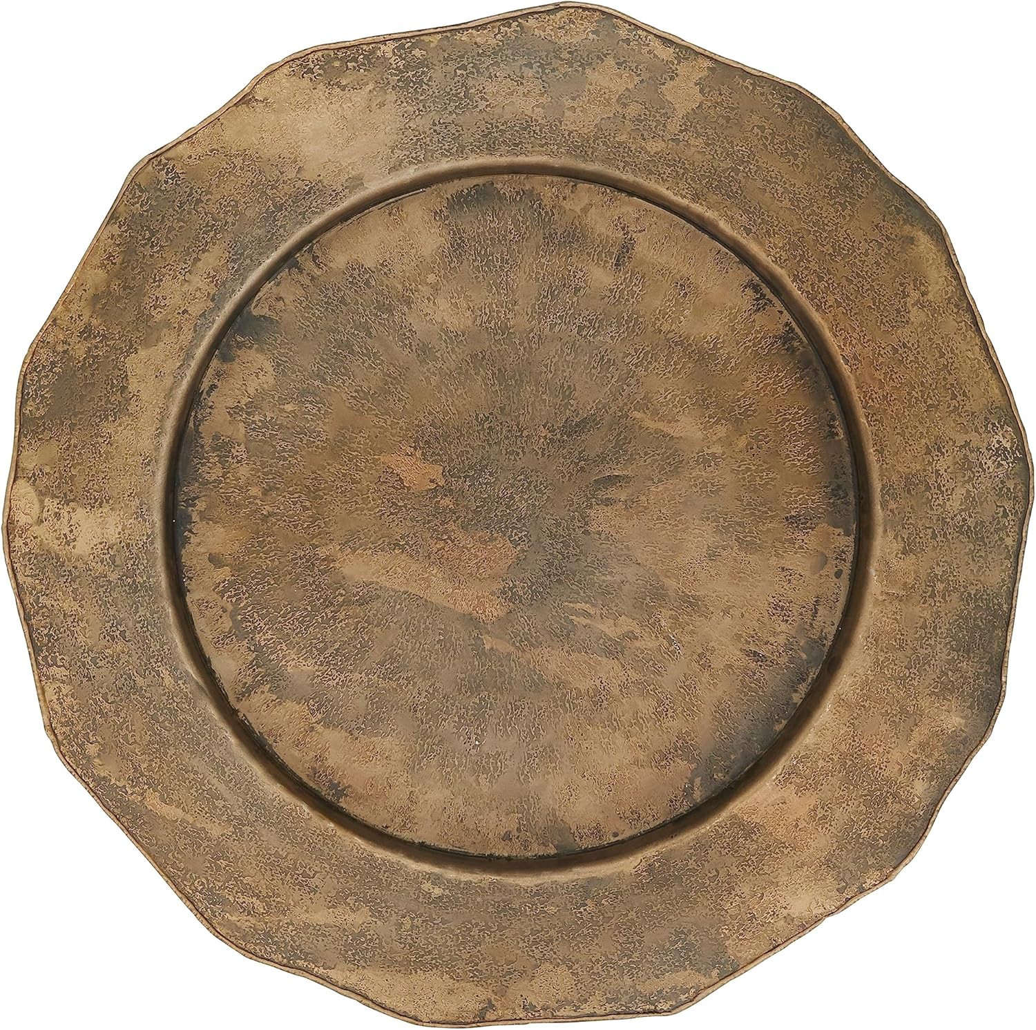 Elegant Hammered Metal Charger Plate with Scallop Edge (Set of 4) | Amazon (US)