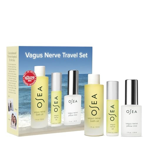 OSEA Vagus Nerve Travel Set – 3-Piece Wellness Spa Gift Set for Men & Women, Essential Oil, Bath Oil & Pillow Mist, Aromatherapy for Stress Relief, Relaxation & Sleep | Amazon (US)