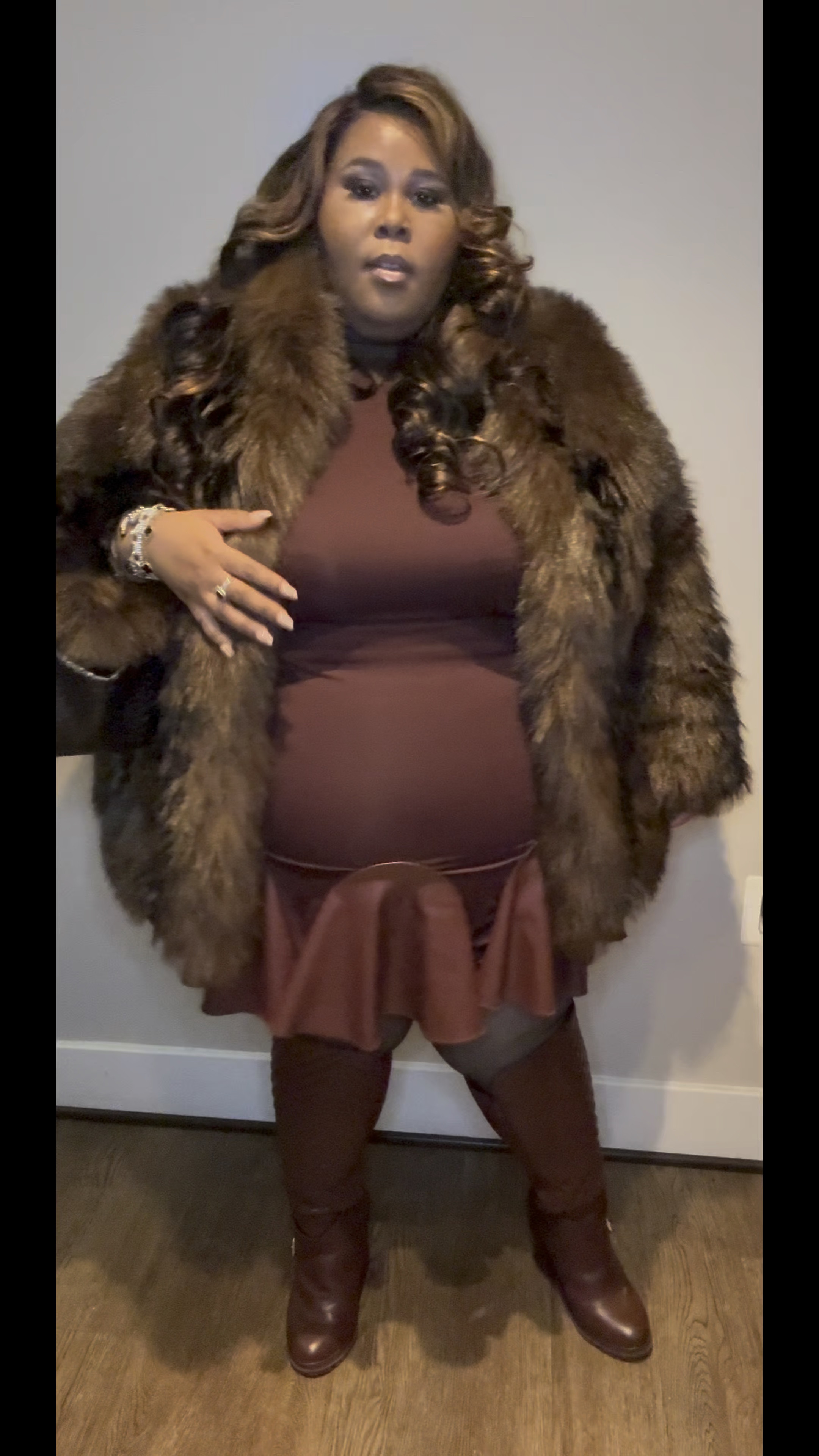 The ensemble came together so good!! This coat from Fabulous Furs is  star of the show. 

#LTKPlusSize #LTKStyleTip #LTKShoeCrush