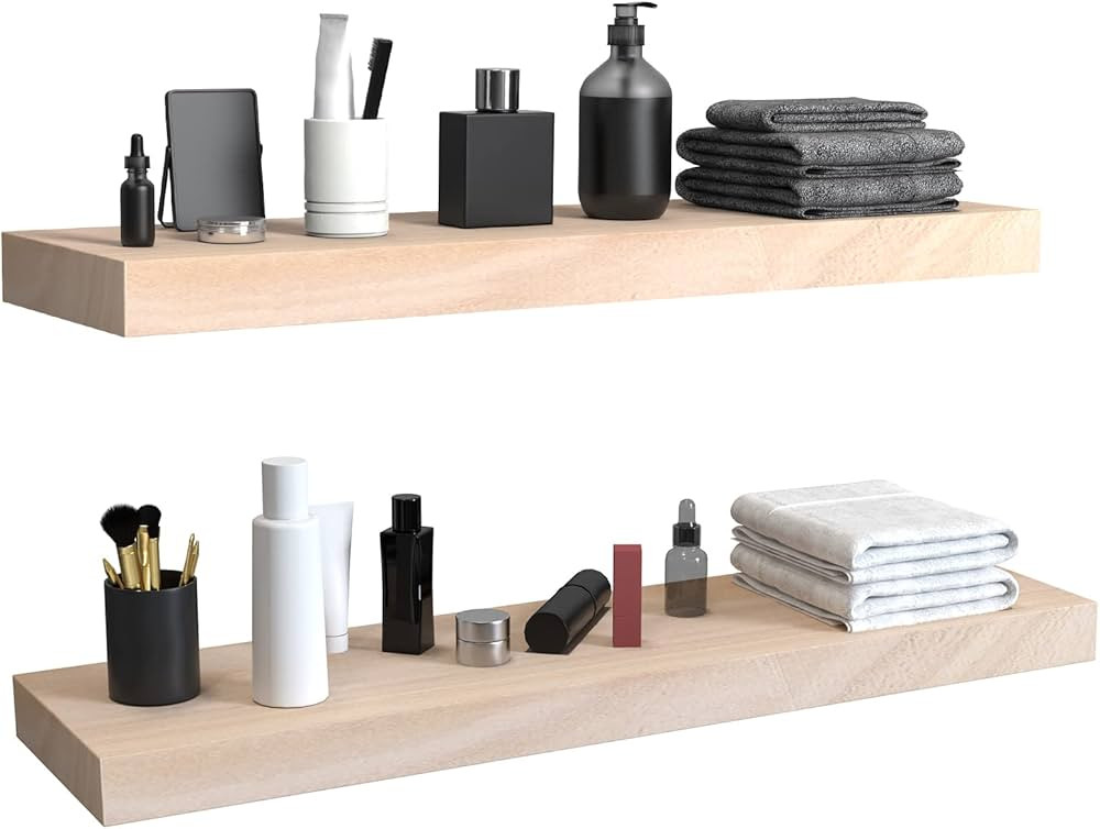 Habudda Floating Shelves for Wall Decor, Bedroom Bathroom Storage Wood Shelf, Farmhouse Rustic Ho... | Amazon (US)
