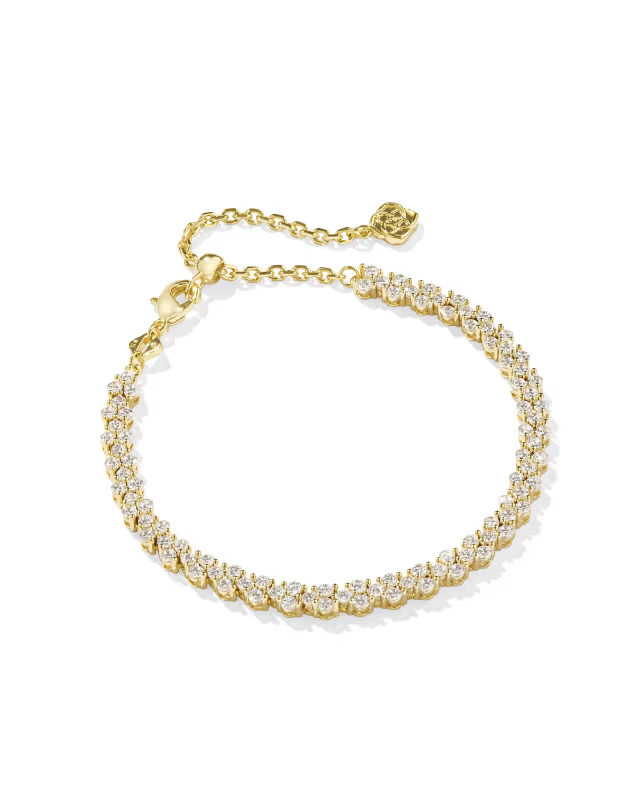 Emery Gold Tennis Bracelet in White Crystal | Kendra Scott | Kendra Scott