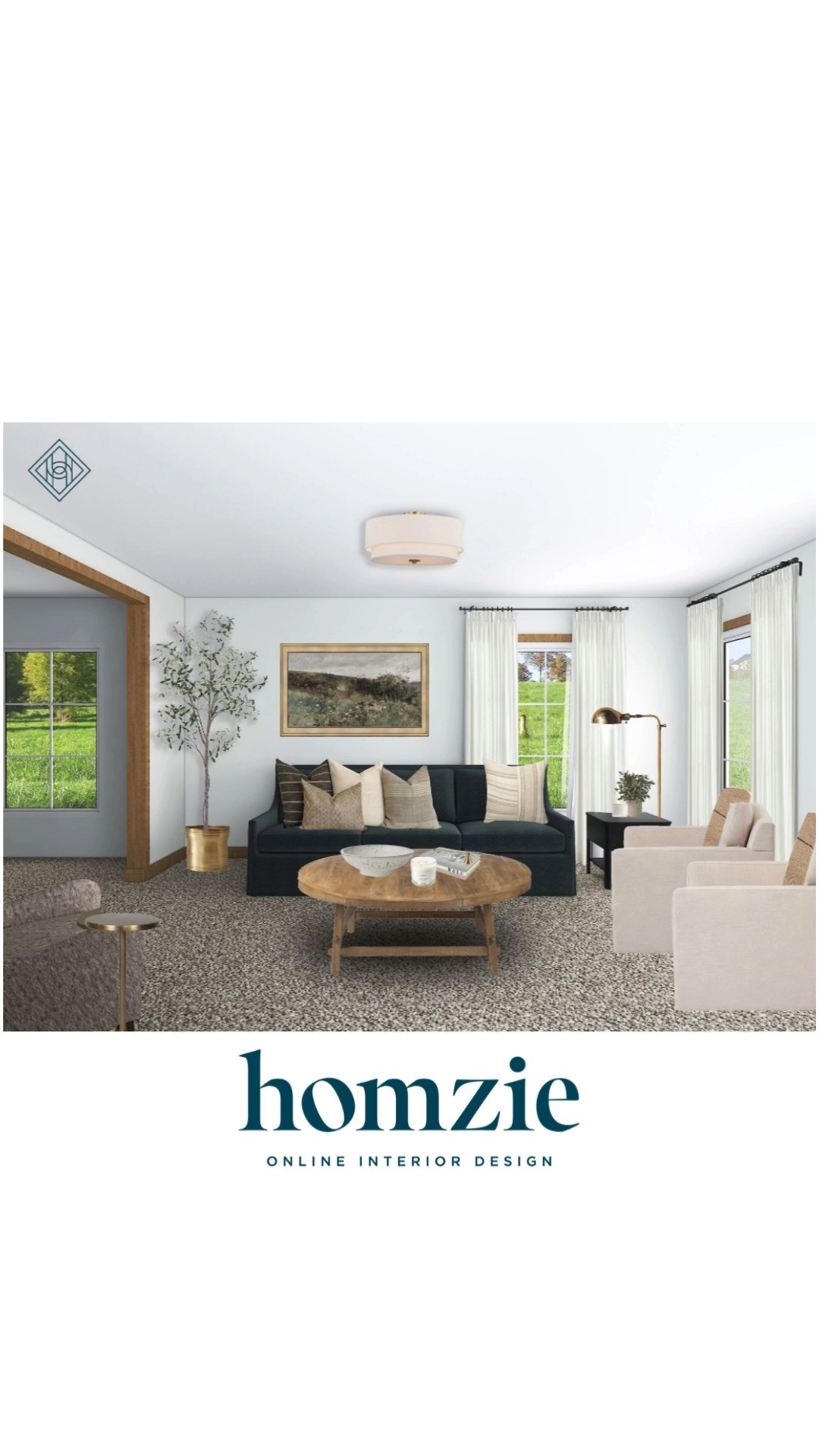 Living room design featuring accent chair, sofa, picture frame TV, accent pillows, throw blanket, flush mount light, floor tree, decor, etc.

#LTKHome #LTKFinds #LTKFavorites #HomeStyleDaily 

 #LTKHome #LTKStyleTip #LTKFamily