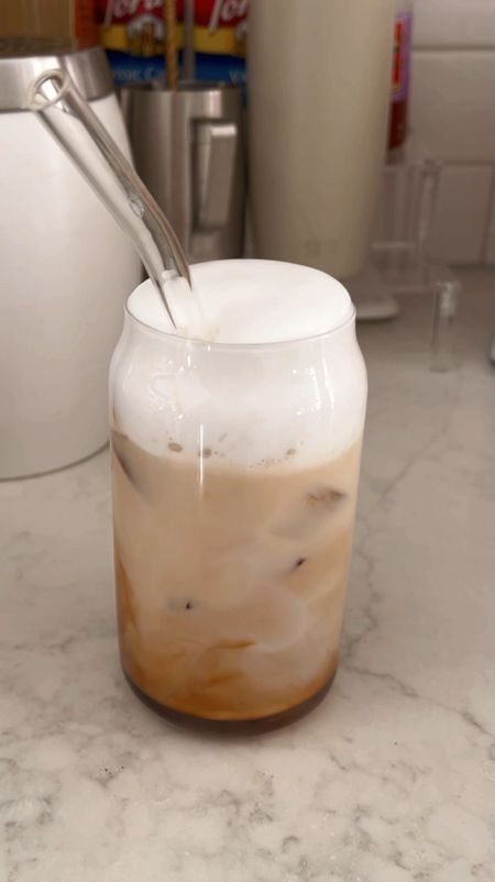 Making iced lattes! Spring weather just needs to stick around now right? These beer can glasses are my favorite! If you have a coffee loving mama this would be a great gift!

#LTKVideo #LTKGiftGuide #LTKhome