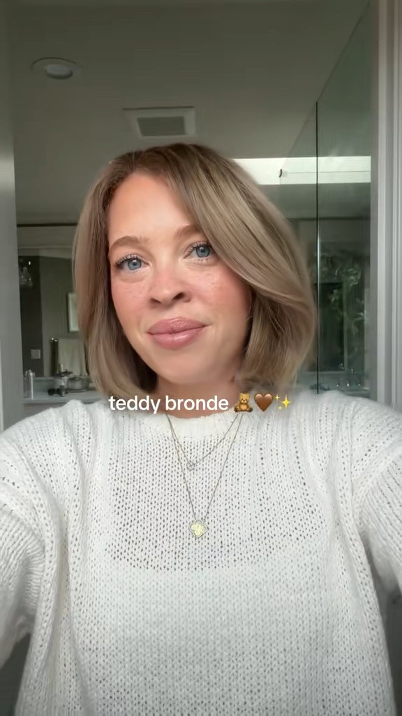 At Home Teddy Bronde 🧸🤎 Save to try yourself!! 🤩 Here’s the formula👇🏼:
@wellahairusa Pro Color Charm Demi 8N + 7N for the root smudge. All over, 7N Demi + T27 Toner for the creamy beige blonde tones. With a volume 10 developer. Following instructions for ratios. Got everything at @sallybeauty 

Lip Combo: Charlotte Tilbury Liner in Pillow Talk & Fenty Gloss in Sweet Mouth

#LTKselfcare #LTKBeauty #LTKgrwm