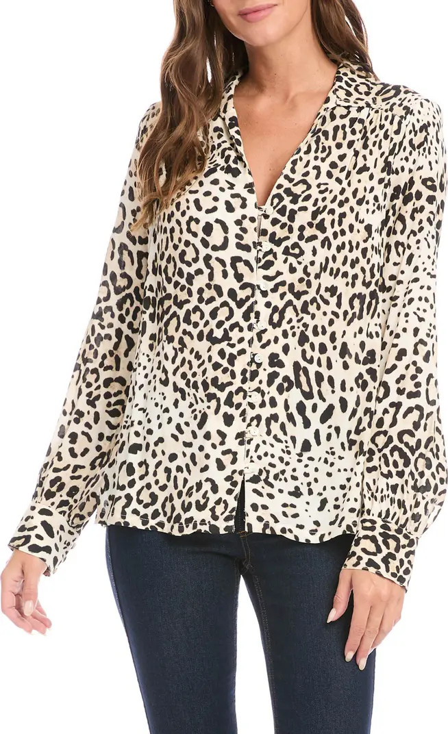 Leopard Print Button-Up Blouse | Nordstrom