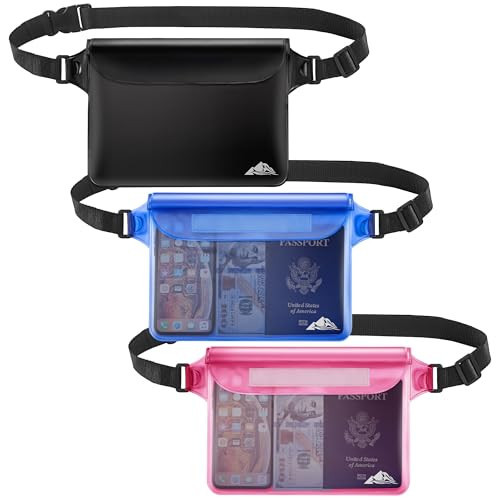 HEETA Waterproof Fanny Pack, Waterproof Pouch Dry Bag 2/3/4 Pack for Phone, Adjustable Waist Strap and Screen Touch Sensitive for Swimming Kayaking Boating Beach Fishing Diving Surfing Accessories | Amazon (US)