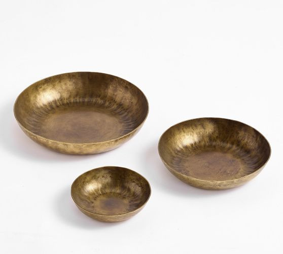 Antique Brass Stacking Bowls - Set of 3 | Pottery Barn (US)