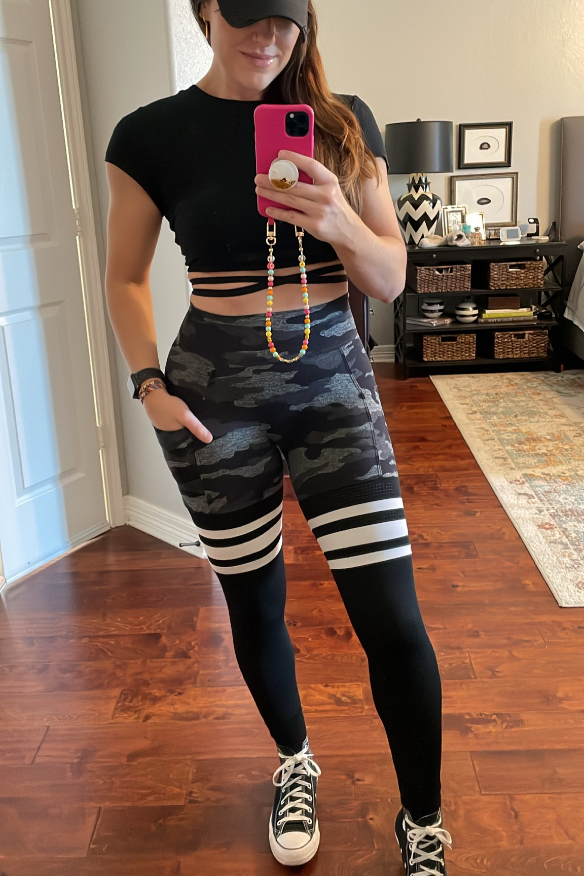 All black outfit gym wear athleisure gym clothes workout leggings black high top converse aerie workout top

#LTKfit #LTKFind #LTKunder50