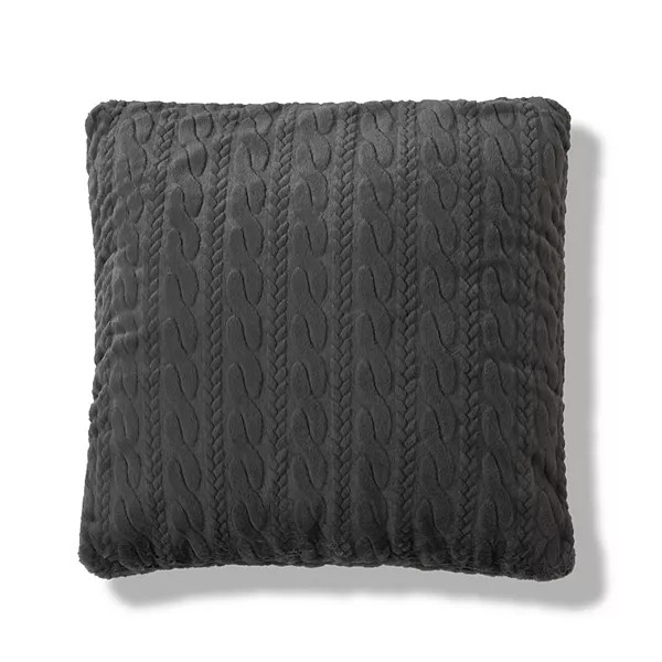 Cuddl Duds® Green Cable Faux Fur Throw Pillow | Kohl's