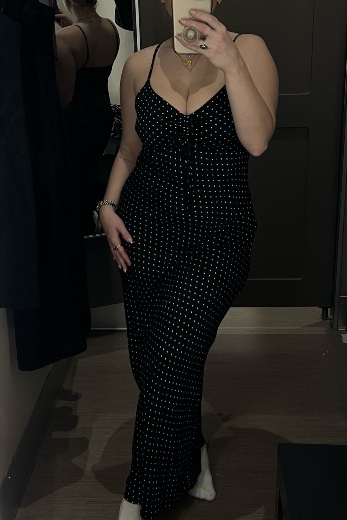This polka dot number from Target was SO cute!! I typically wear a S & have 32DDD…. The small didn’t provide enough room for me, so I plan on ordering a M to try that out and see if it’s comfier! Perfect for a summer night date night/if you aren’t very busty then it would fit TTS!