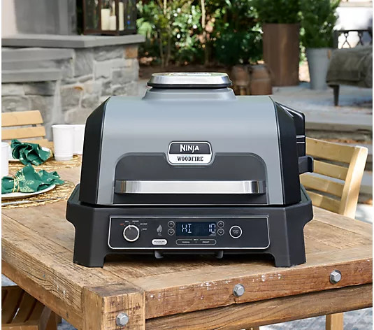 Ninja Woodfire Pro XL Outdoor Electric Smoker & AirFry Grill w/Temp Probe | QVC