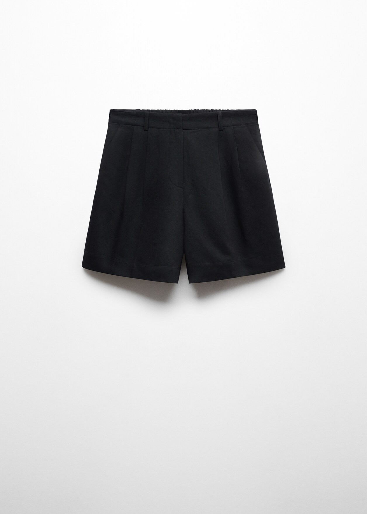Linen-blend Bermuda plated shorts | MANGO (US)