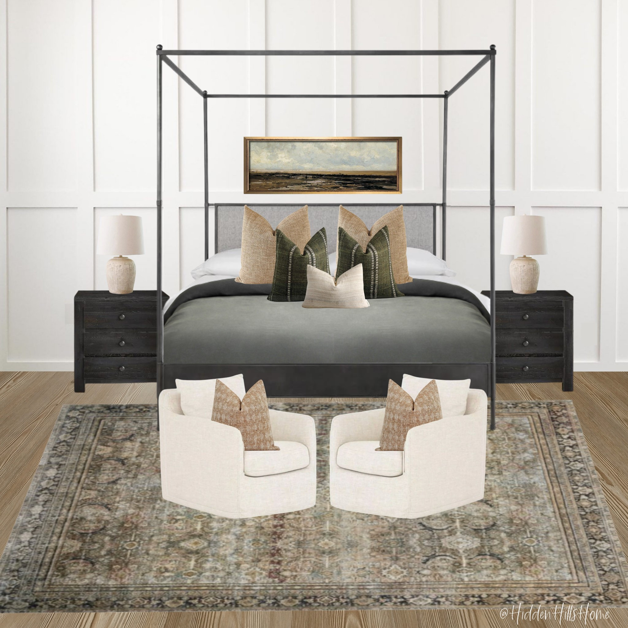 Canopy bed on sale, bedroom decor, primary bedroom, home decor, master bedroom, nightstands, swivel chairs, bed pillows, comforter #homedecor #bedroom #moodboard

#LTKhome #LTKsalealert