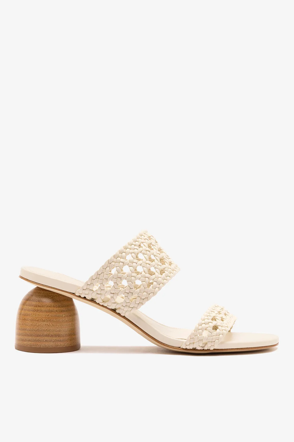 Dew Drop Macrame Sandal In Ivory Leather | Larroude