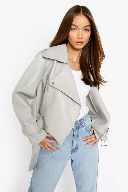 Balloon Sleeve Faux Leather Jacket | Boohoo.com (US & CA)