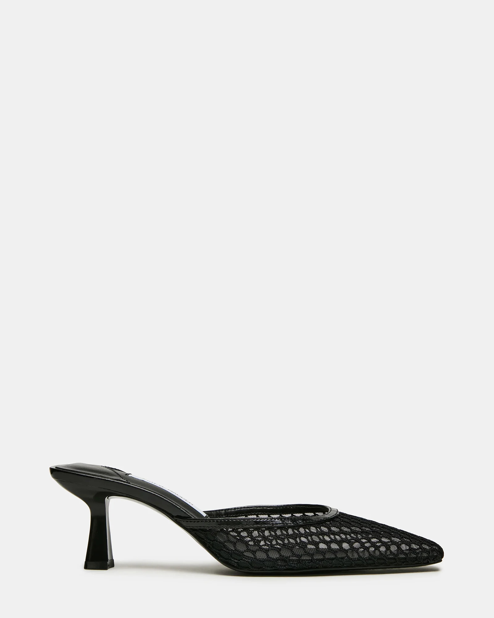ALYSE Black Mesh Square-Toe Mule Women's Kitten Heel | Steve Madden (US)