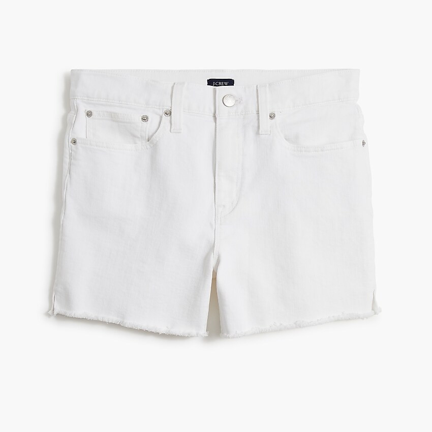 High-rise midlength white denim short | J.Crew Factory