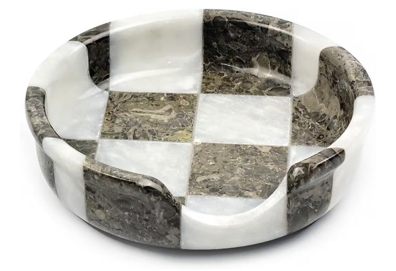 Marble Spoon Rest for Stove Top, Checkered Kitchen Utensil Holder, Coffee Bar Accessory, White Grey

#LTKHome