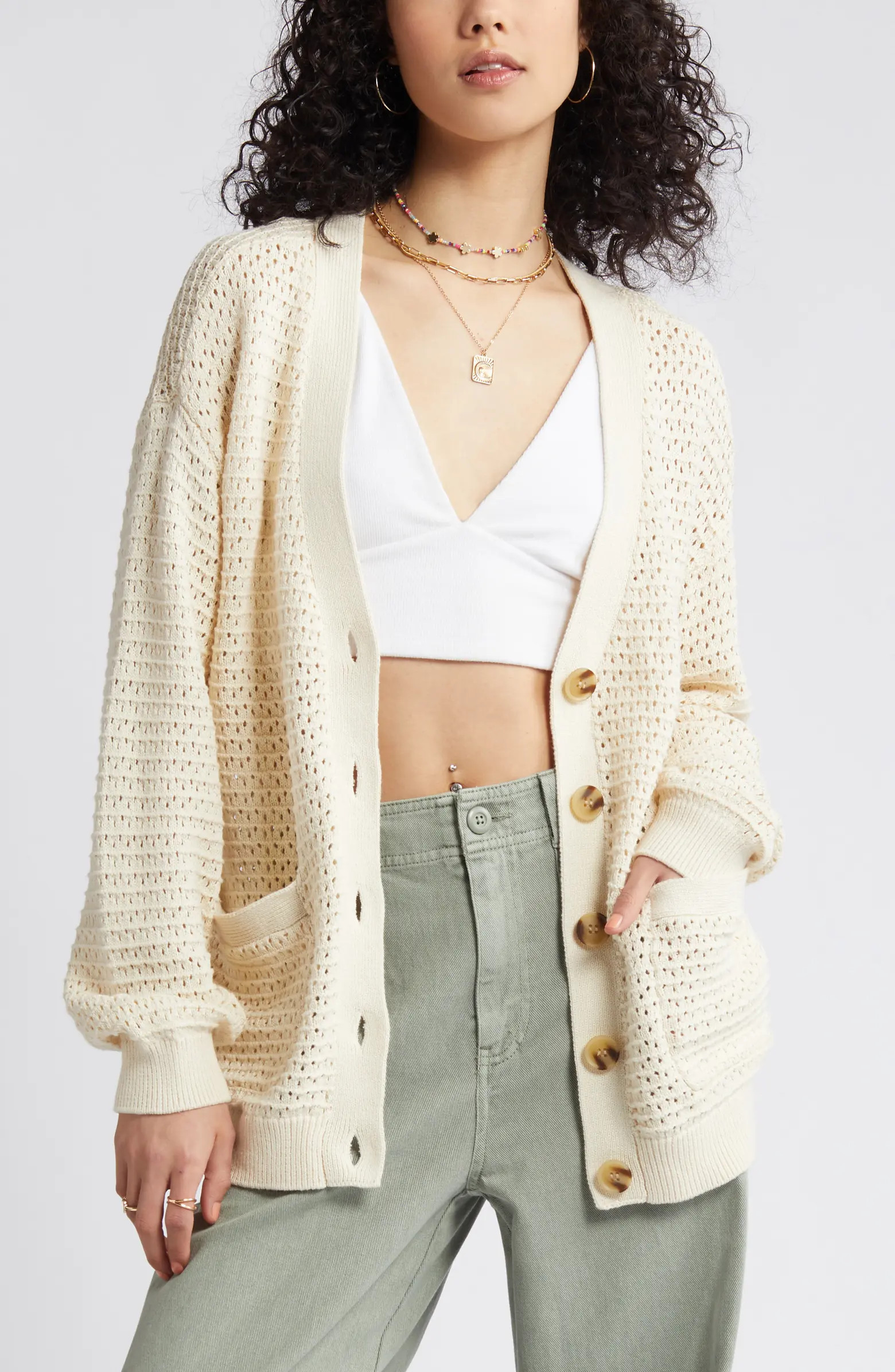 BP. Oversize Open Stitch Cardigan | Nordstrom | Nordstrom