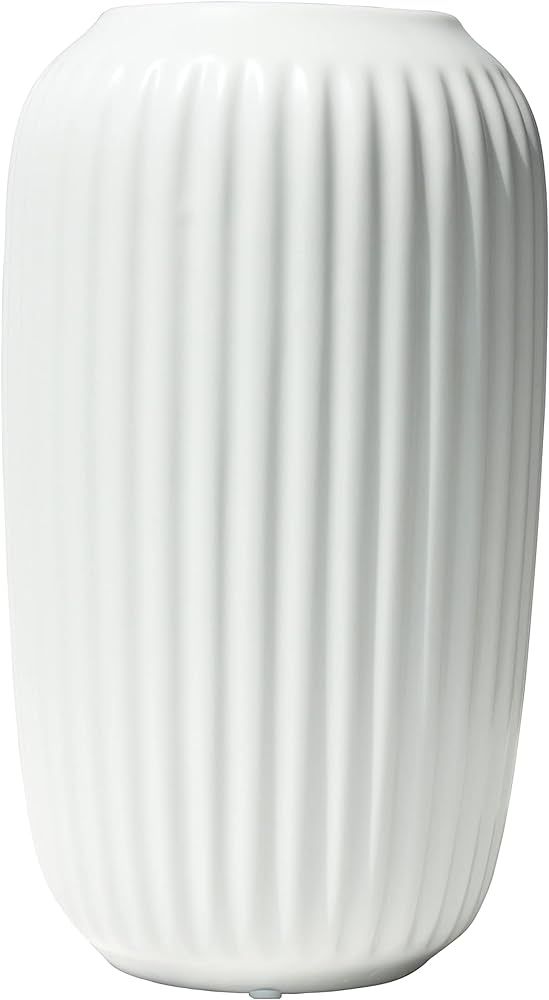 Eweeh 10 Inch White Ceramic Vase, Modern Minimalist Style Vase, Oval Shaped Flower Vase, Tall Por... | Amazon (US)