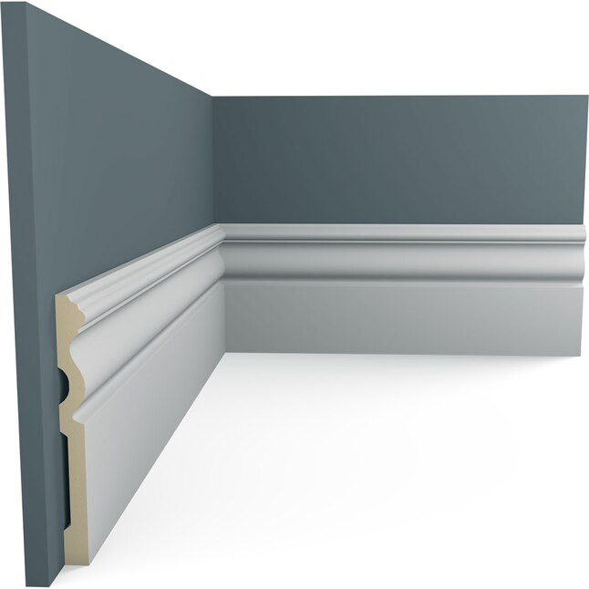 Ekena Millwork 5/8-in x 5-5/8-in x 7-ft 10-1/2-in Traditional Primed Polyurethane 169465 Baseboar... | Lowe's