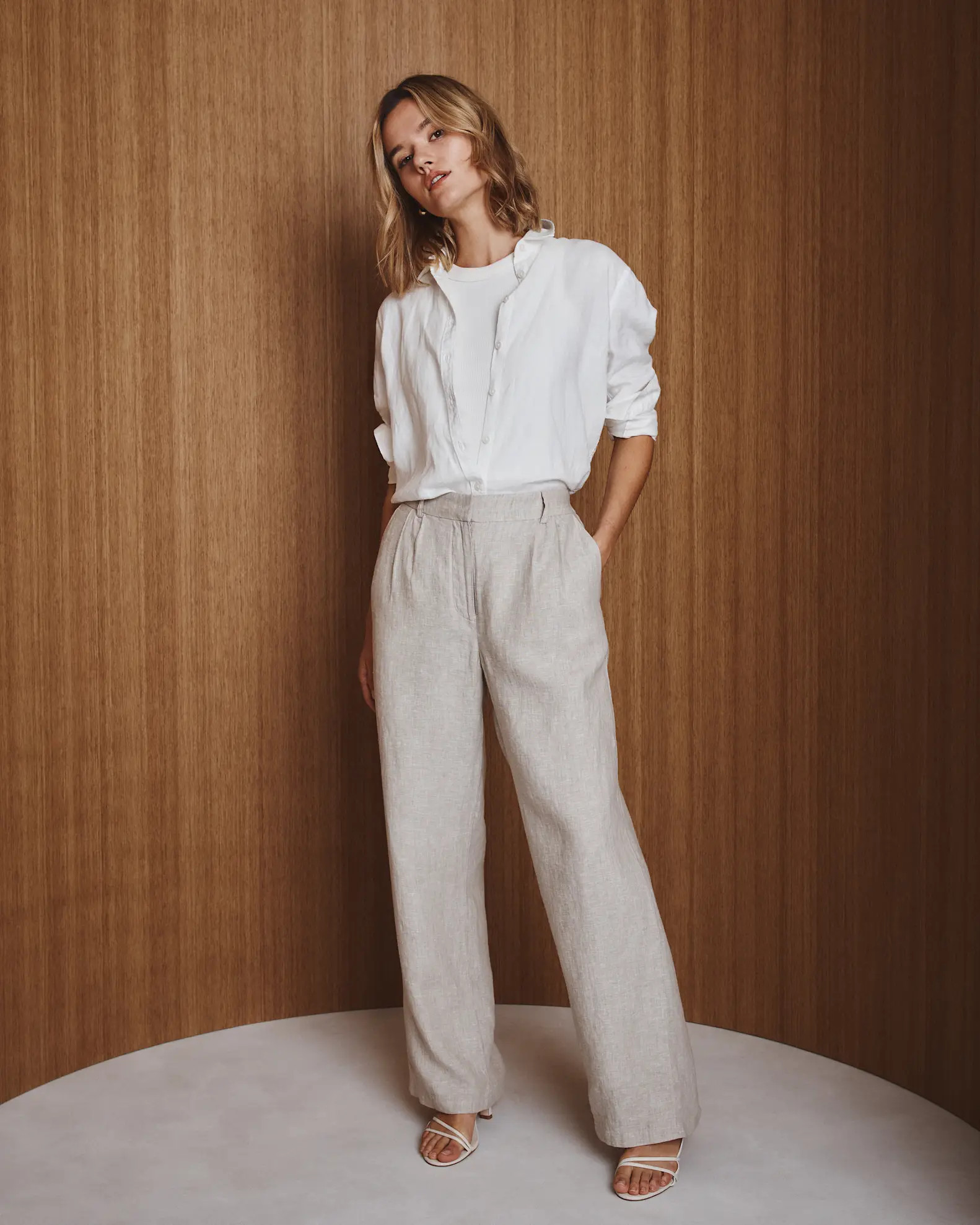 100% European Linen Pleated Trouser | Quince