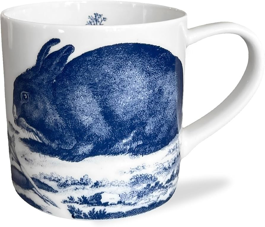 Caskata Bunnies Blue Oversized Mugs Set of 4 | High-Design Premium Lead-Free Porcelain Mug Set fo... | Amazon (US)