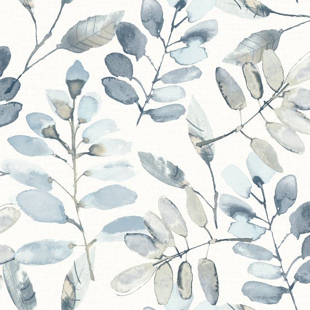Chesapeake Pinnate Blue Leaves Wallpaper, 20.5-in by 33-ft, 56.38 sq. ft | Walmart (US)