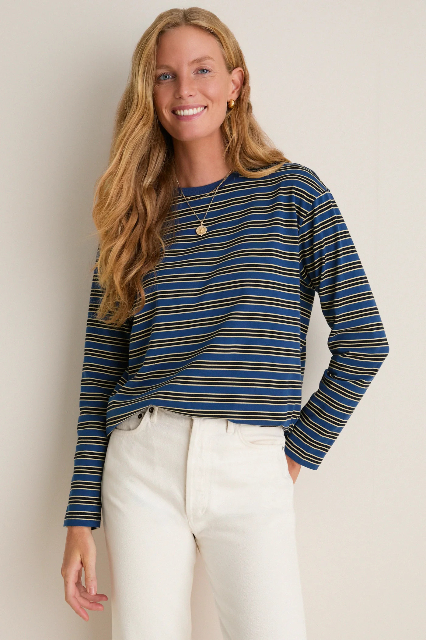 Navy Collegiate Stripe Morris Tee | Tuckernuck (US)