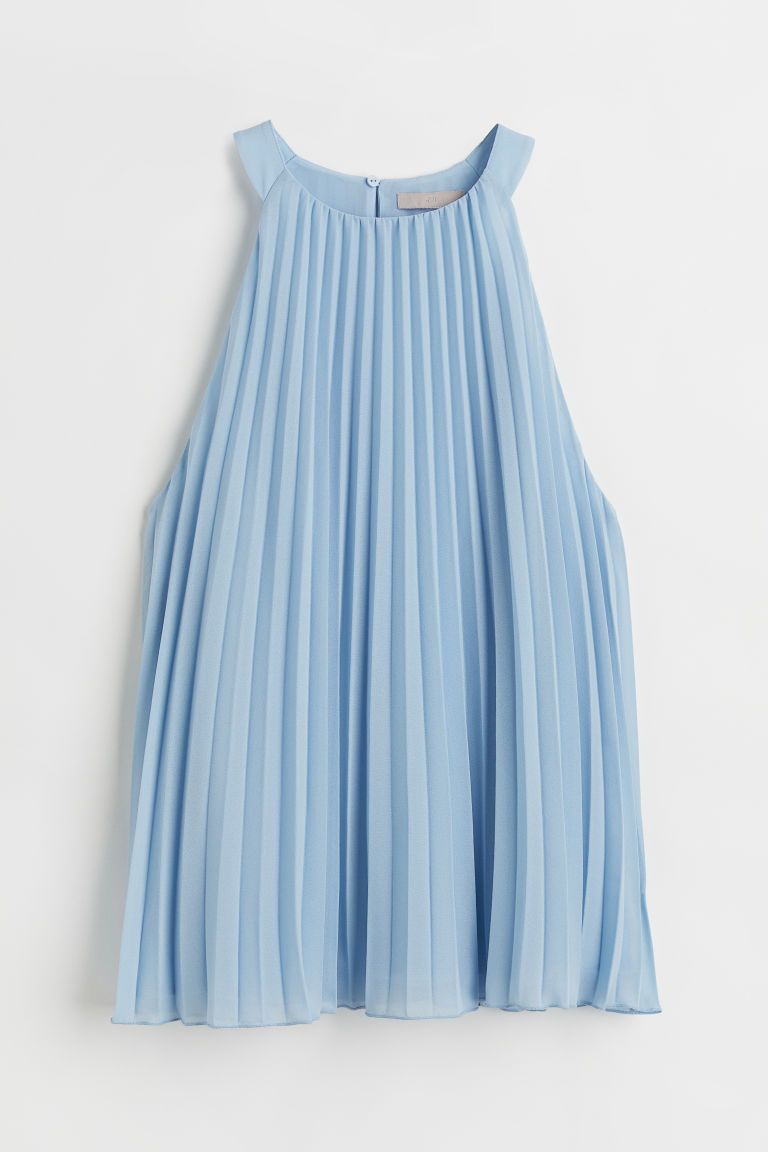 H & M - Pleated Top - Blue | H&M (US)