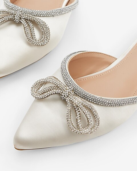 Bridal Rhinestone Embellished Bow Flats | Express