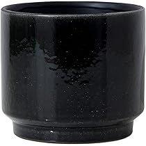 Serene Spaces Living Glossy Black Ceramic Bowl Vase with Speckled White Pin Dot Pattern and Tapered  | Amazon (US)