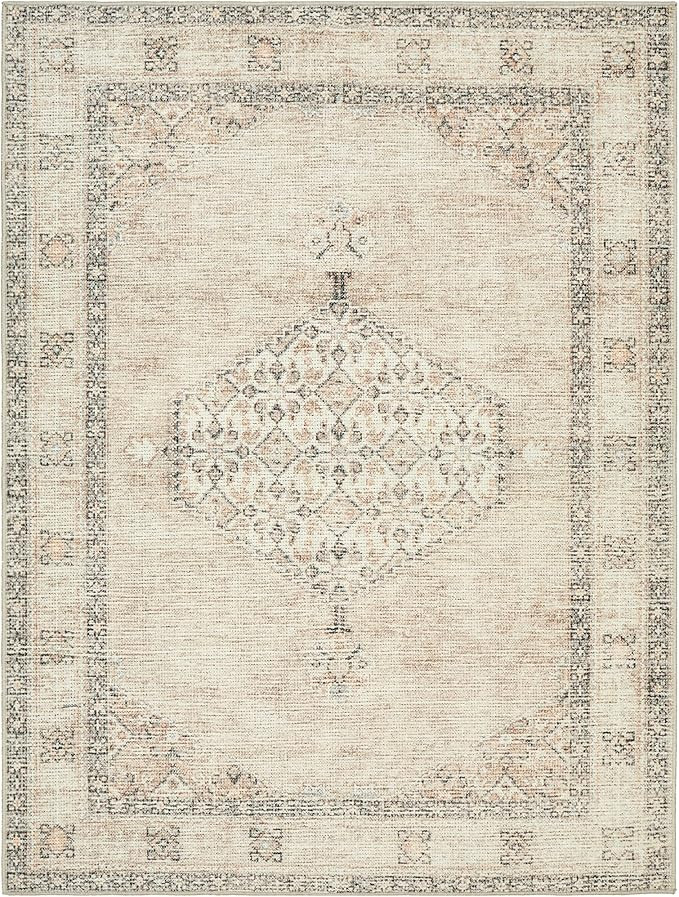 SURYA Becki Owens x Lila Medallion Area Rug, 6'7" x 9', Brown | Amazon (US)