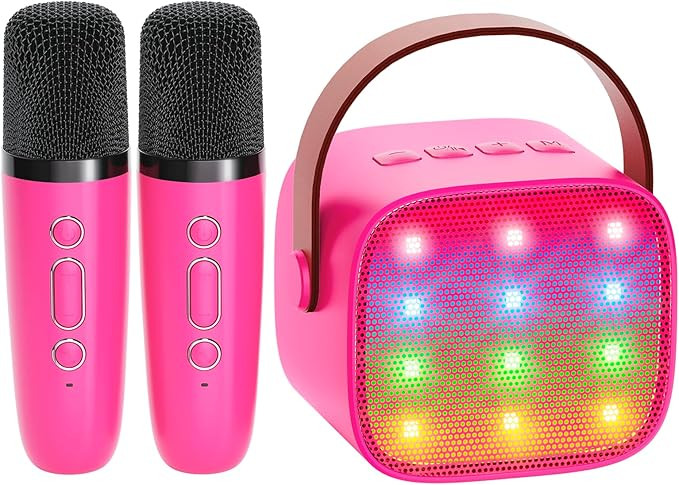 YLL Mini Karaoke Machine for Kids Toys, Portable Bluetooth Speaker with 2 Wireless Microphones, B... | Amazon (US)