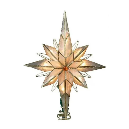 Kurt Adler 10-Light 10-Inch Capiz Classical Multi-Pointed Bethlehem Star Treetop | Walmart (US)
