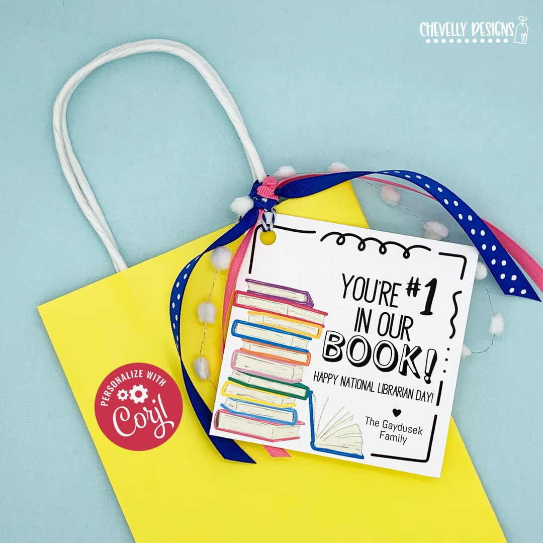 Editable -  You're Number 1 in our Book - Librarian Appreciation Gift Tags - Printable Digital Fi... | Etsy (US)